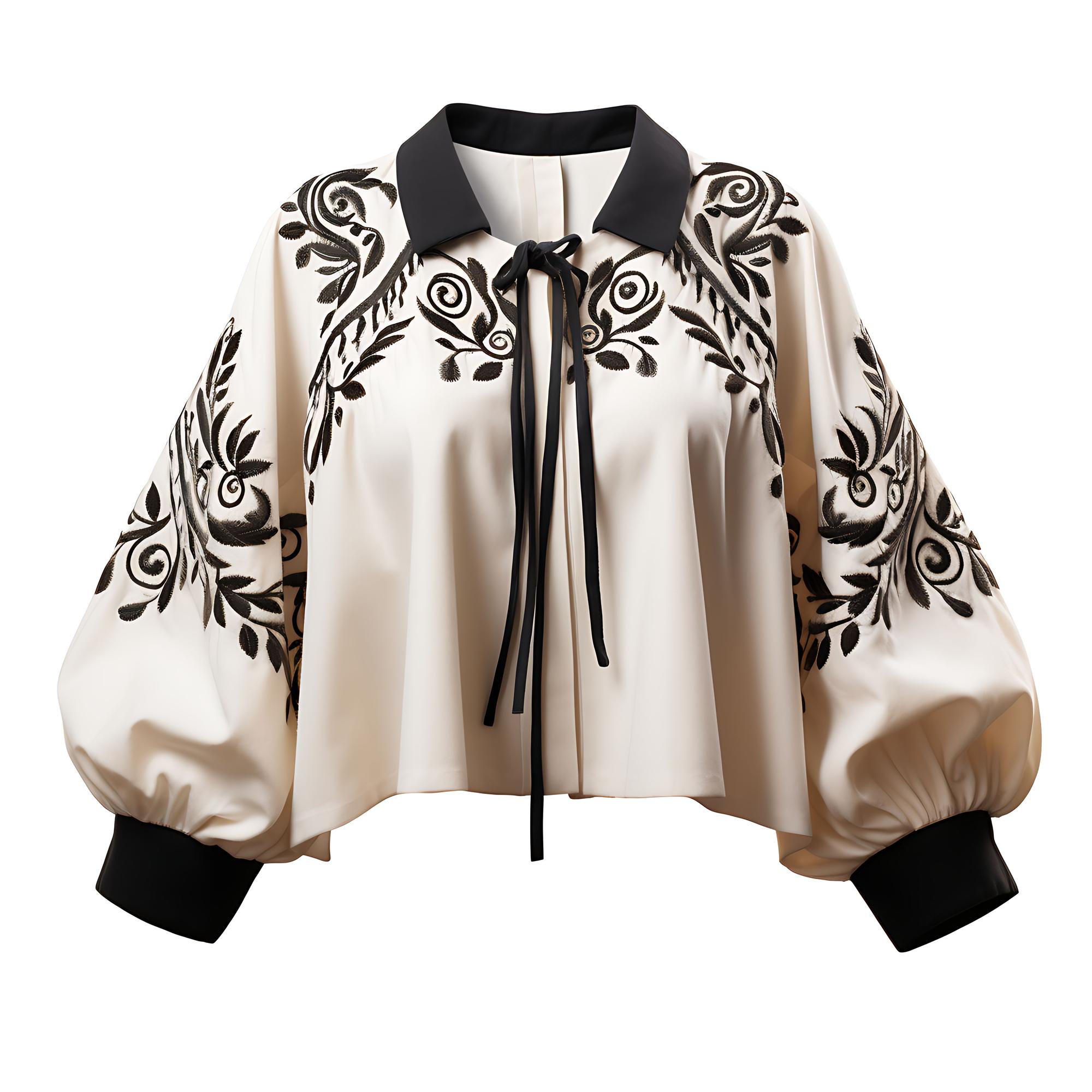 Large editorial shot of embroidered jacket sleeve